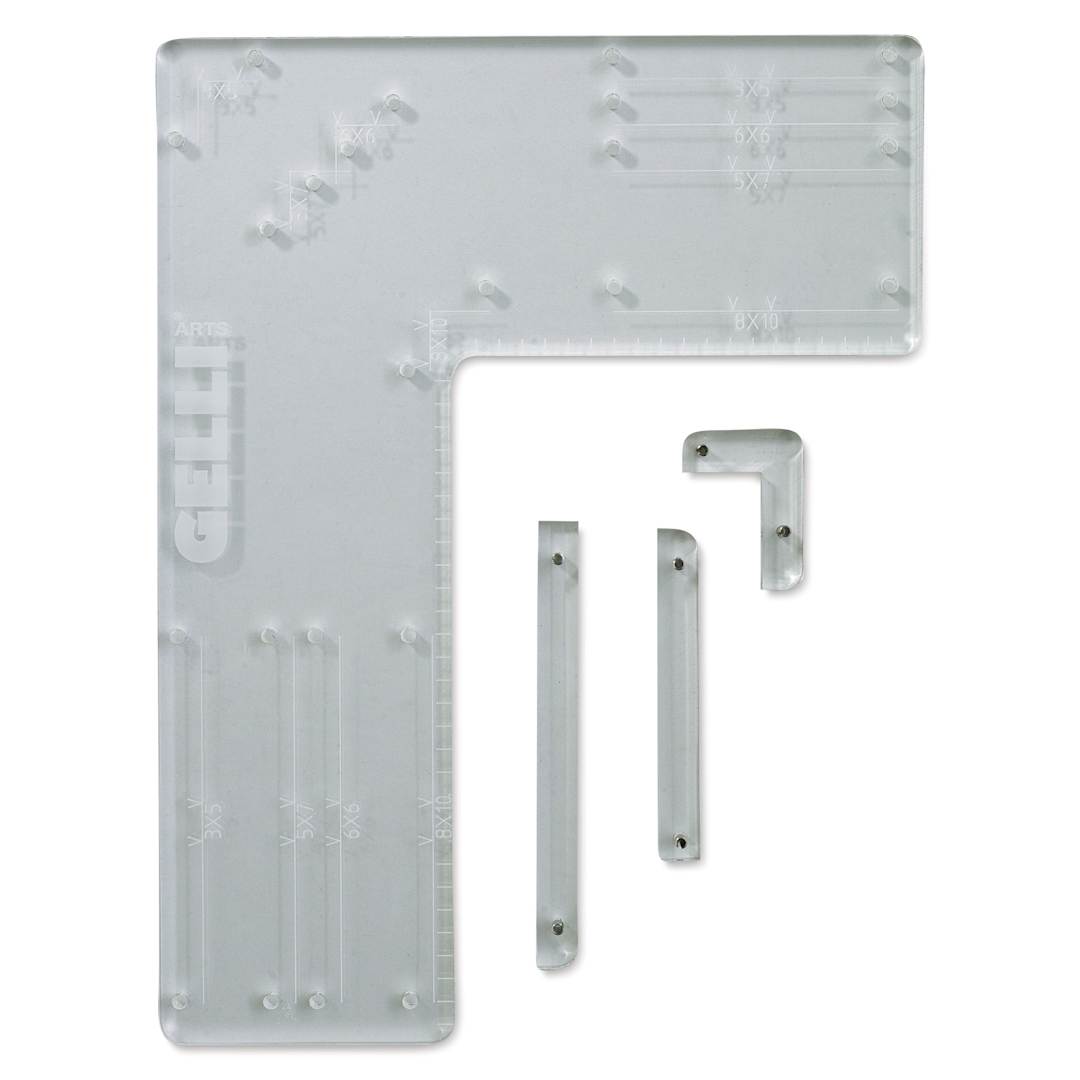 Open in modal - Gelli Arts Perfect Placement Tool - 10"W x 13-1/2"L x 1"H (Out of packaging, Adjustable paper guides shown)