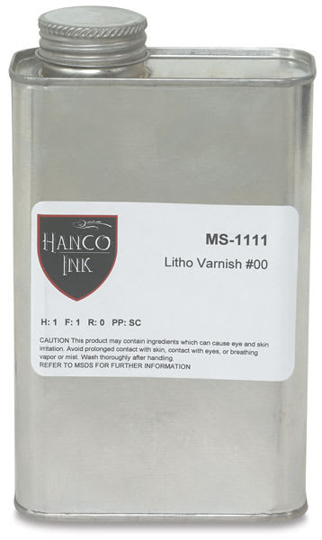 Open in modal - Hanco Ink Modifiers - Front of can of Litho Varnish, No 00