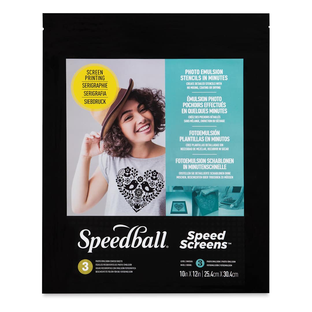 Open in modal - Speedball Speed Screens - 10" x 12", Pkg of 3, front of the packaging