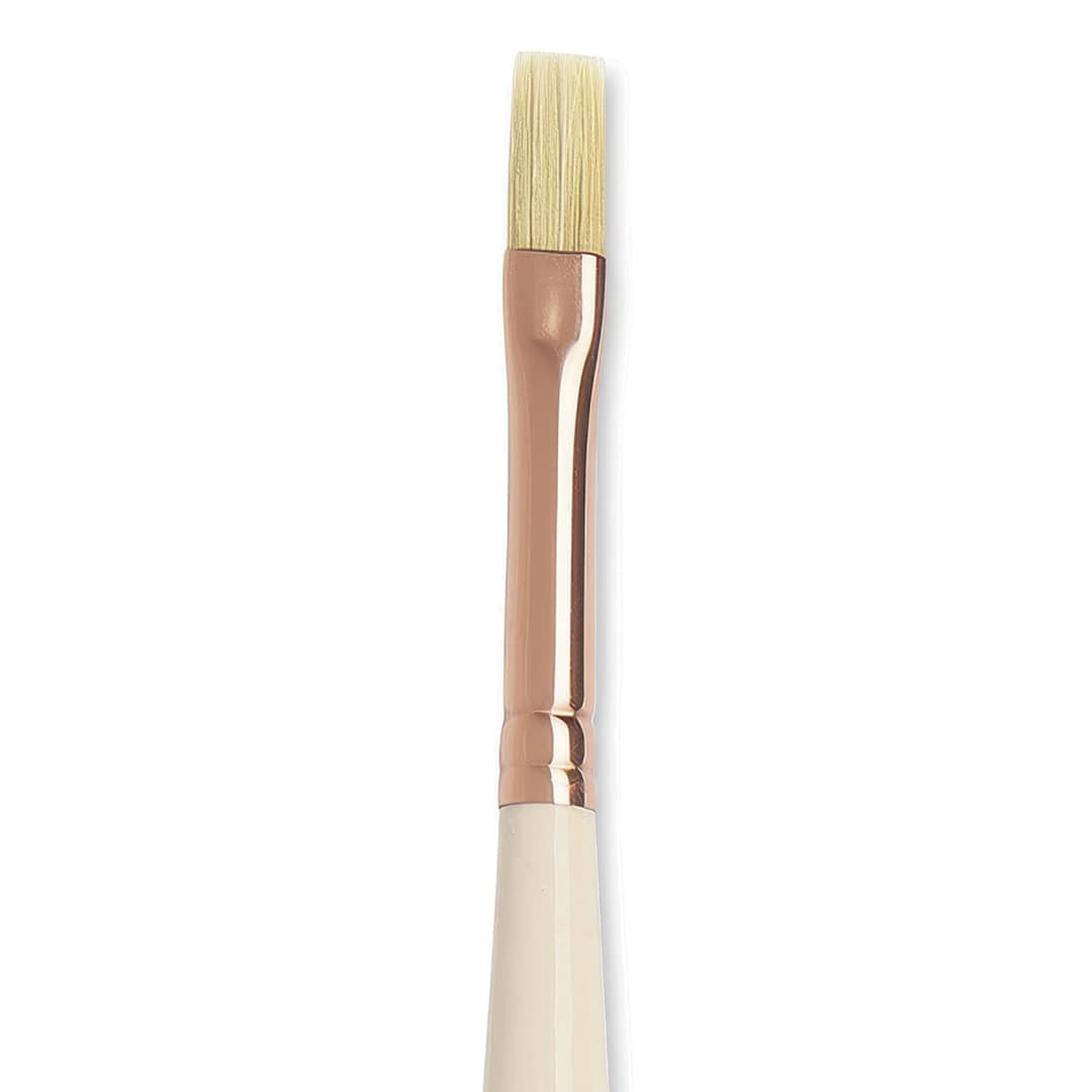 Open in modal - Blick x Raphaël L'Impressionniste Synthetic Bristle Brush - Flat, Size 4, Long Handle close up