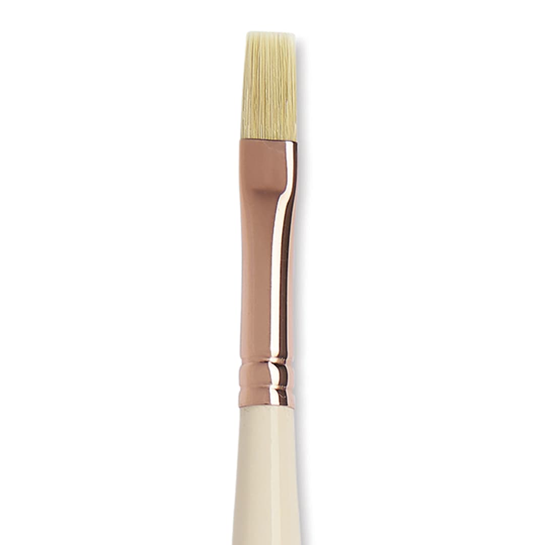 Open in modal - Blick x Raphaël L'Impressionniste Synthetic Bristle Brush - Flat, Size 6, Long Handle close up