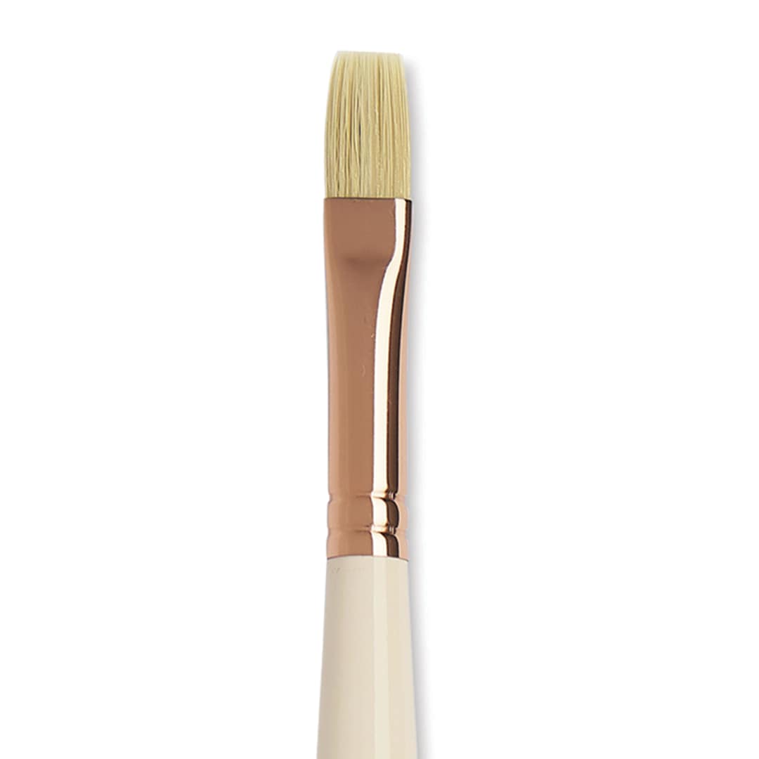 Open in modal - Blick x Raphaël L'Impressionniste Synthetic Bristle Brush - Flat, Size 8, Long Handle close up