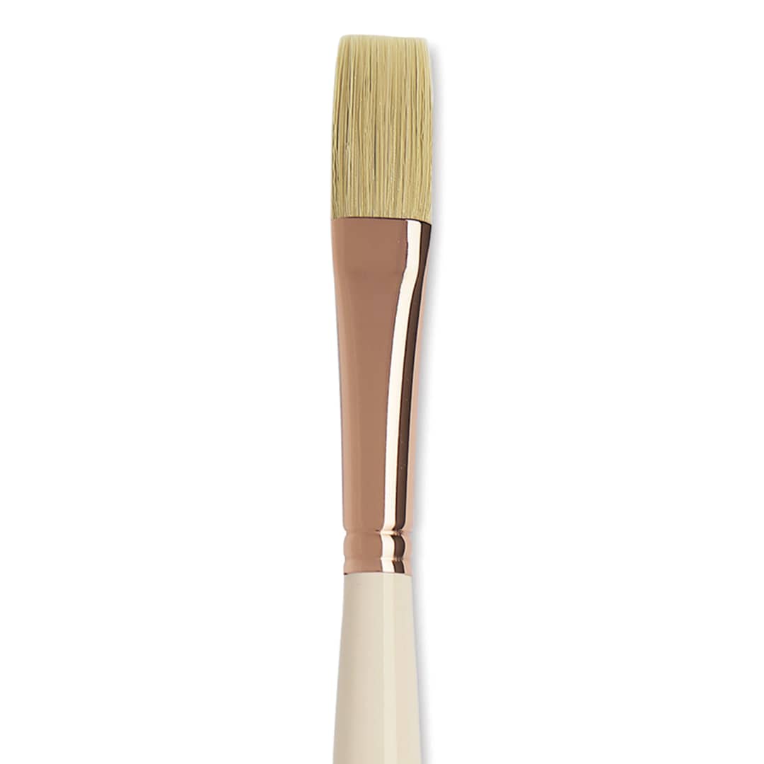Open in modal - Blick x Raphaël L'Impressionniste Synthetic Bristle Brush - Flat, Size 16, Long Handle close up
