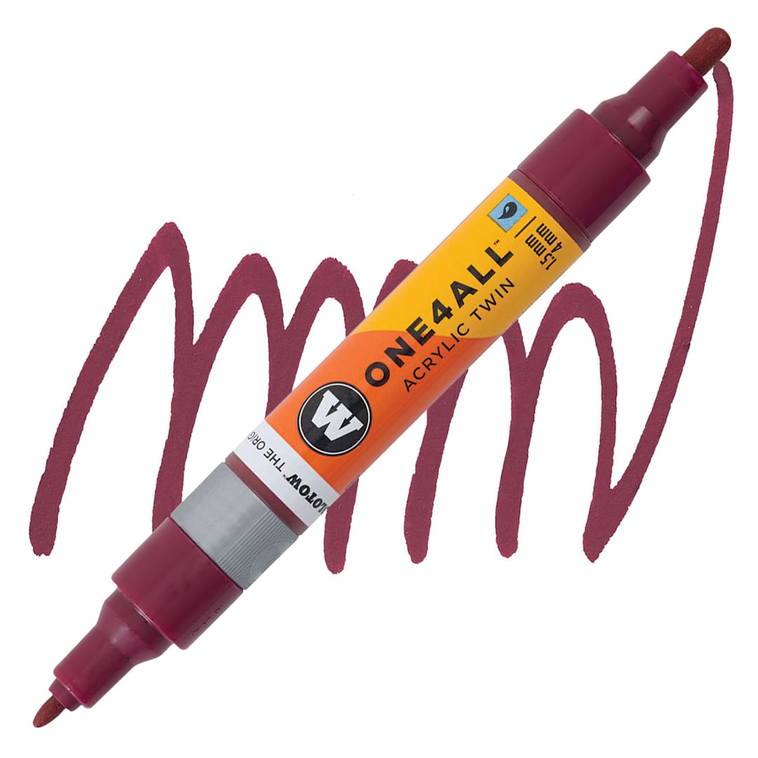 Open in modal - Molotow One4All Acrylic Twin Marker - Burgundy marker and swatch