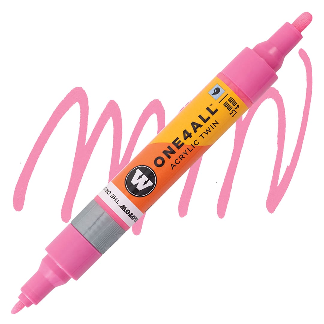 Open in modal - Molotow One4All Acrylic Twin Marker - Neon Pink marker and swatch