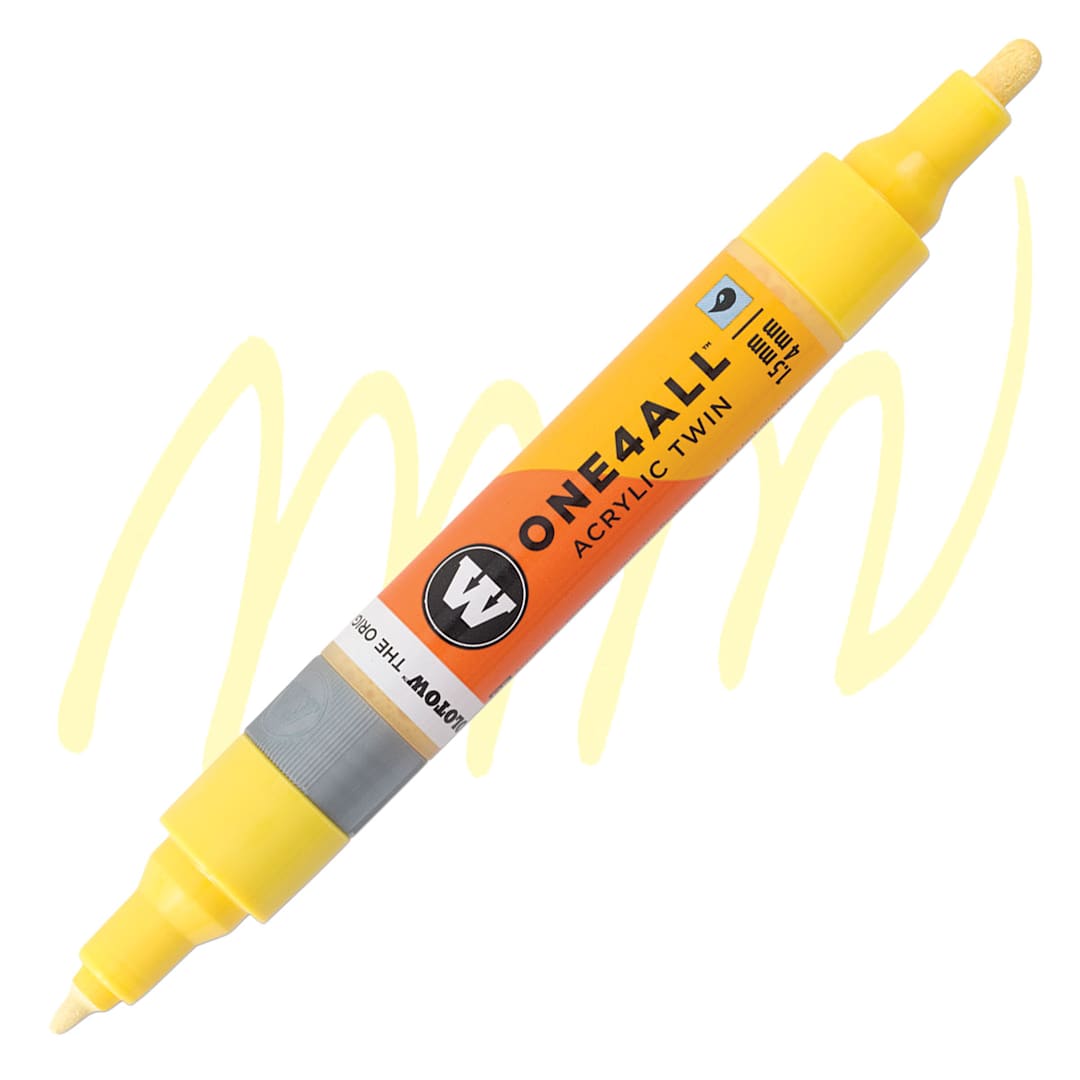 Open in modal - Molotow One4All Acrylic Twin Marker - Vanilla Pastel marker and swatch
