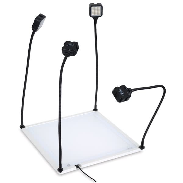 Open in modal - Savage Product Pro LED Light Table - 22" W x 22" L (Shown with LED Lights on Flexible Arms)