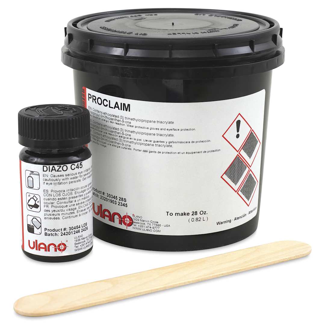 Open in modal - Ulano Proclaim Emulsion - 28 oz, Blue with diazo and stir stick