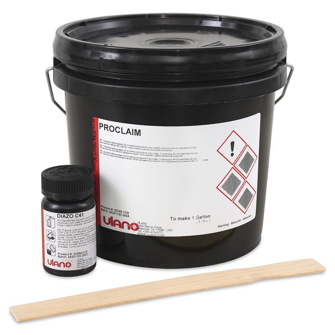 Open in modal - Ulano Proclaim Emulsion - 128 oz, Blue with diazo and stir stick