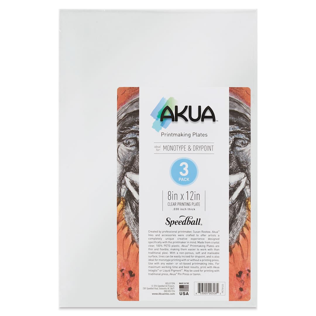 Open in modal - Akua Printmaking Plates - 8" x 12", Pkg of 3, label shown