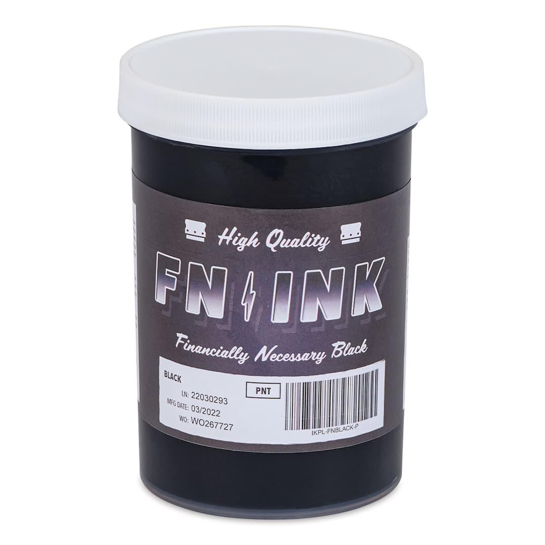 Open in modal - FN Ink Plastisol Screen Printing Ink - Black, Pint