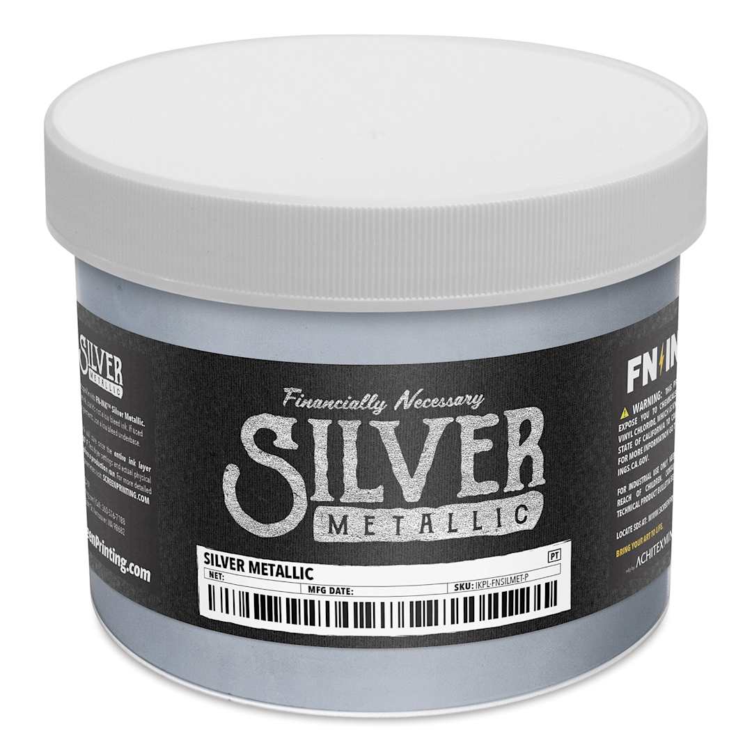 Open in modal - FN Ink Plastisol Screen Printing Ink - Silver Metallic, Quart