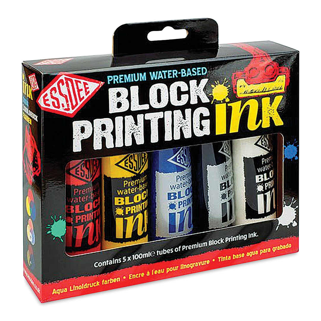 Open in modal - Essdee Premium Water Based Block Printing Ink Set - Primary Set of 5, 100 ml Tubes (In package)