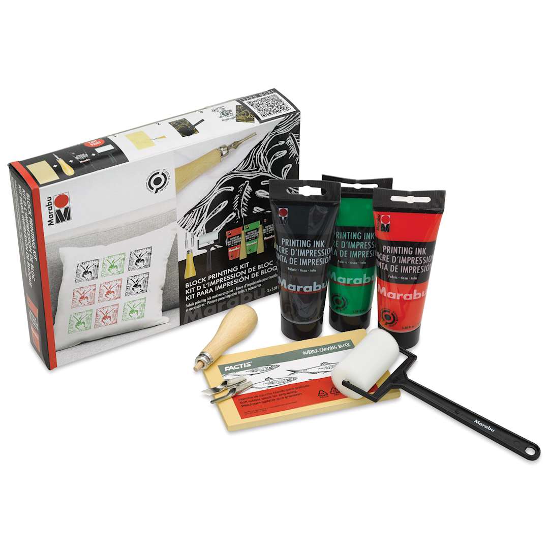 Open in modal - Marabu Block Printing Kit (Package with kit contents)