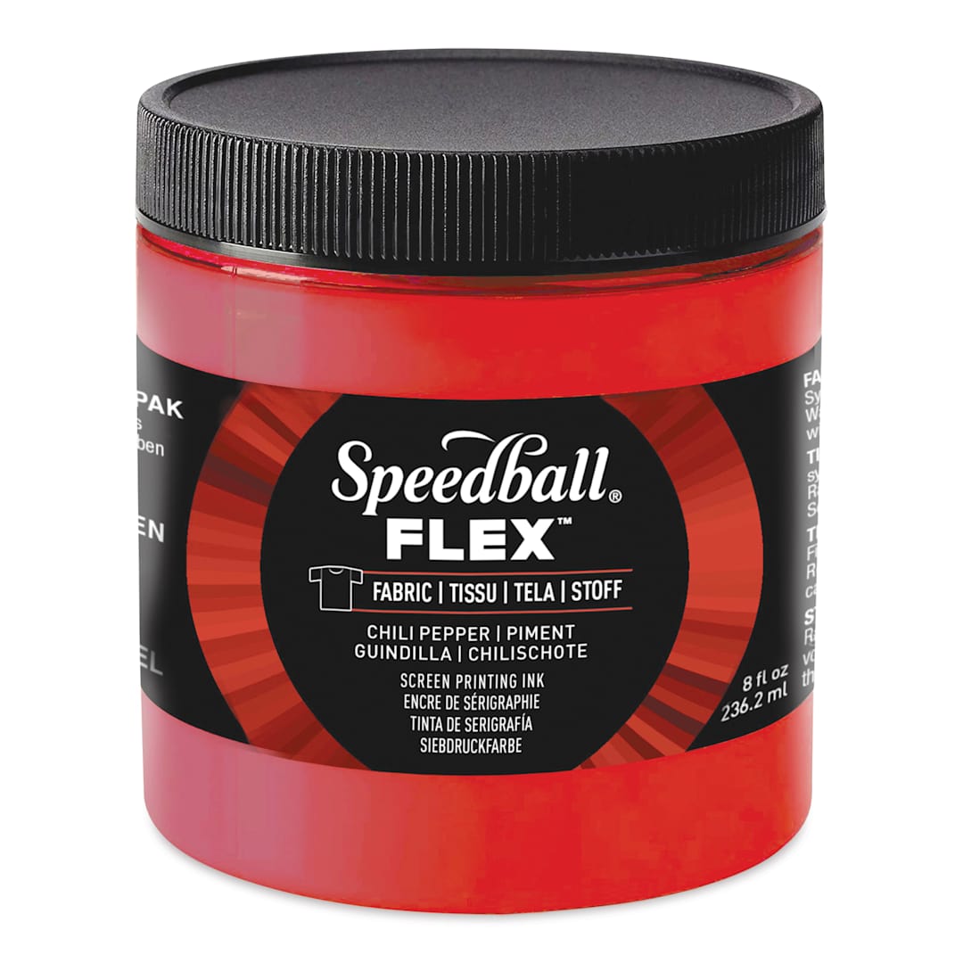 Open in modal - Speedball Flex Screen Printing Fabric Ink - Chili Pepper, 8 oz