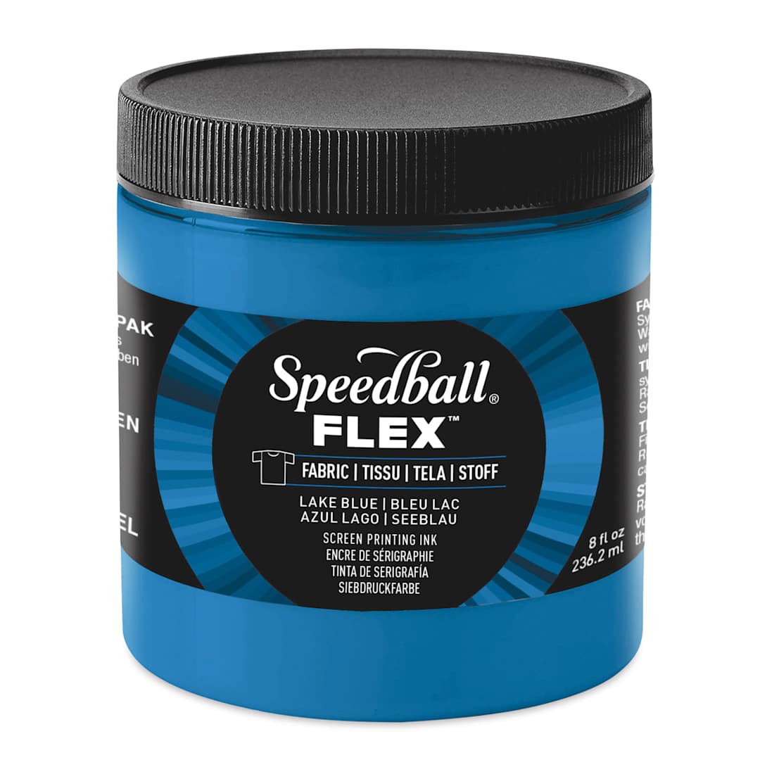 Open in modal - Speedball Flex Screen Printing Fabric Ink - Lake Blue, 8 oz