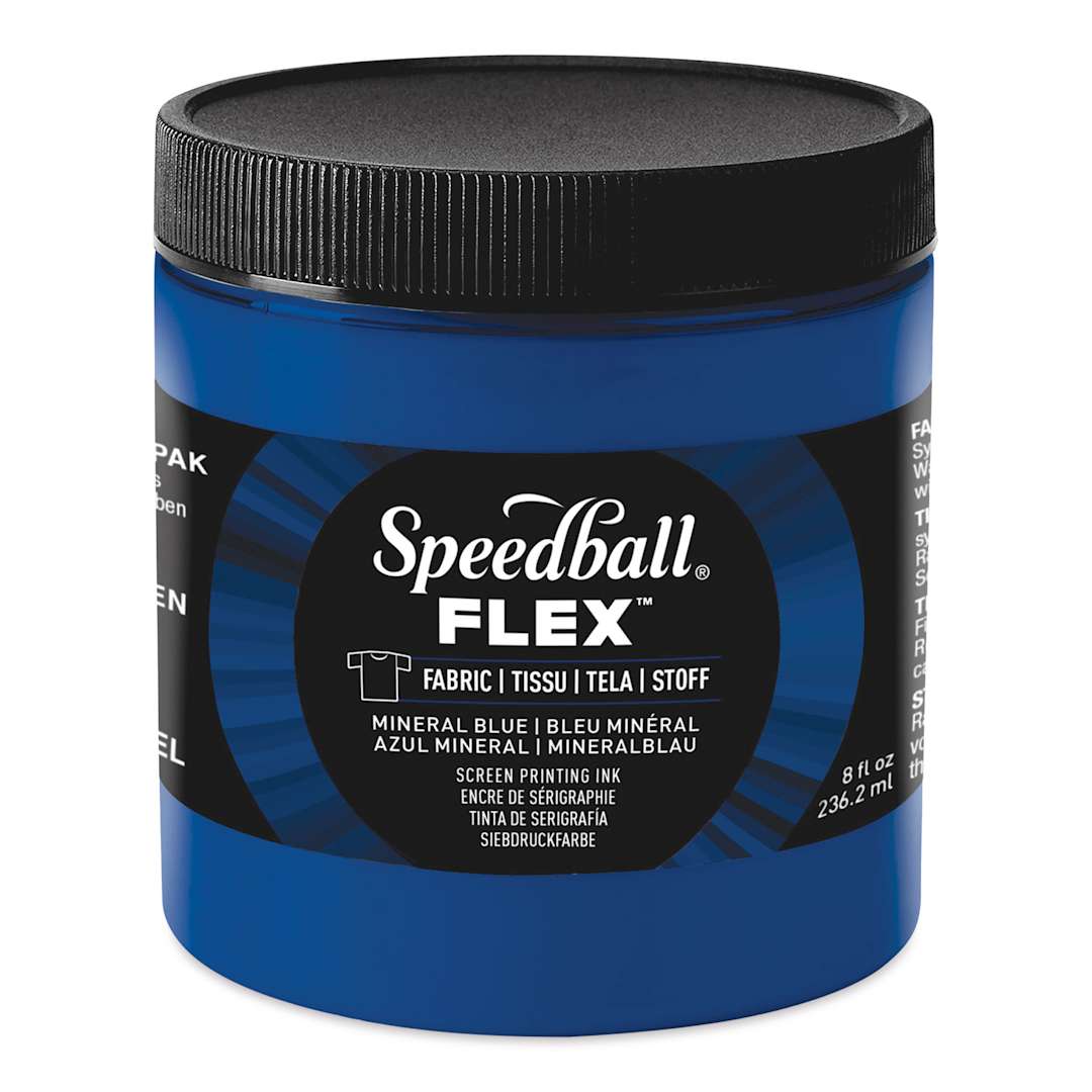 Open in modal - Speedball Flex Screen Printing Fabric Ink - Mineral Blue, 8 oz
