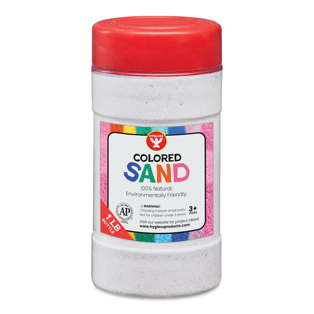 Open in modal - Hygloss Colored Sand - White, 1 lb Jar