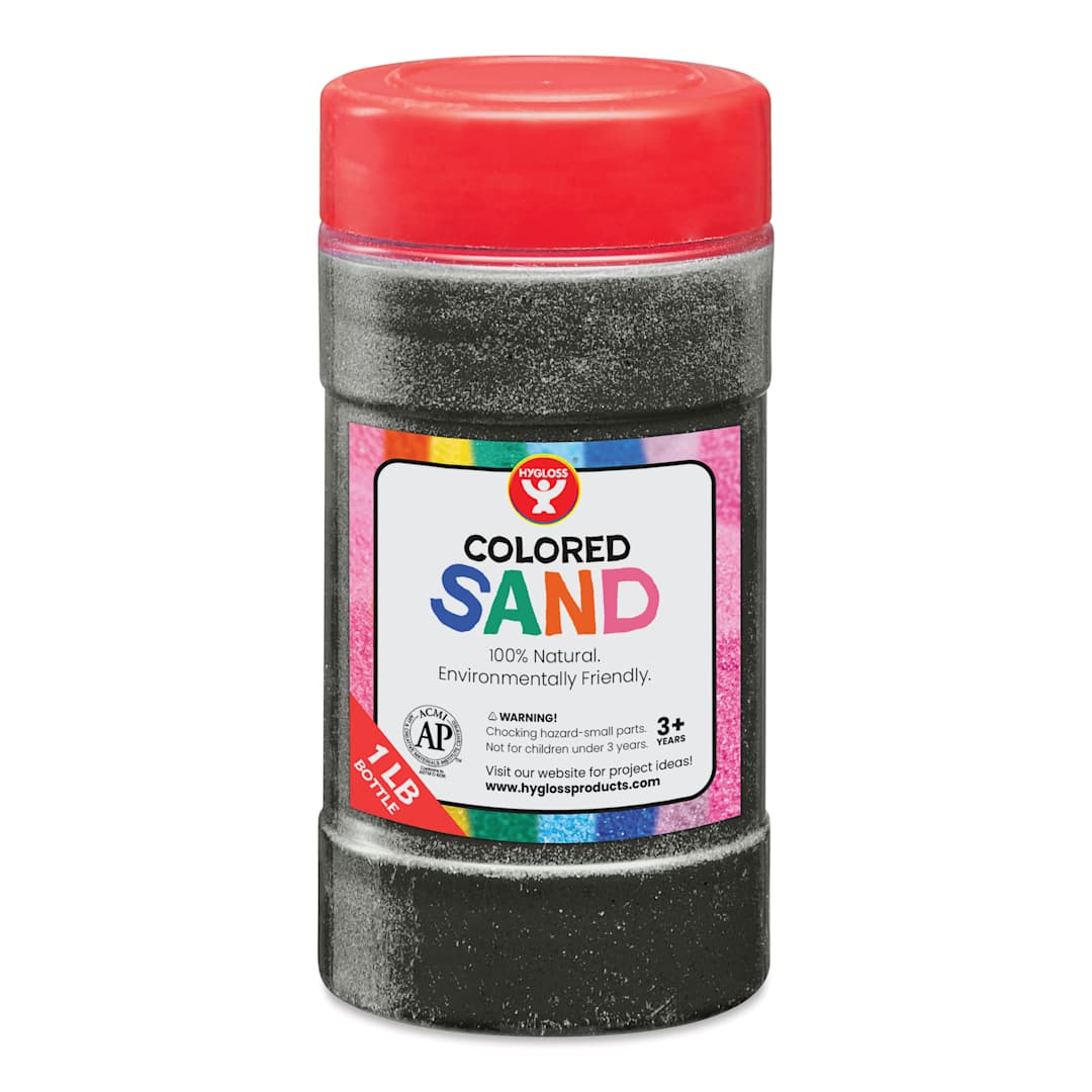 Open in modal - Hygloss Colored Sand - Black, 1 lb Jar