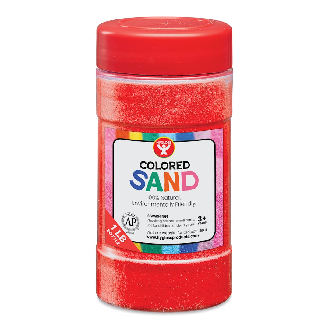 Open in modal - Hygloss Colored Sand - Red, 1 lb Jar