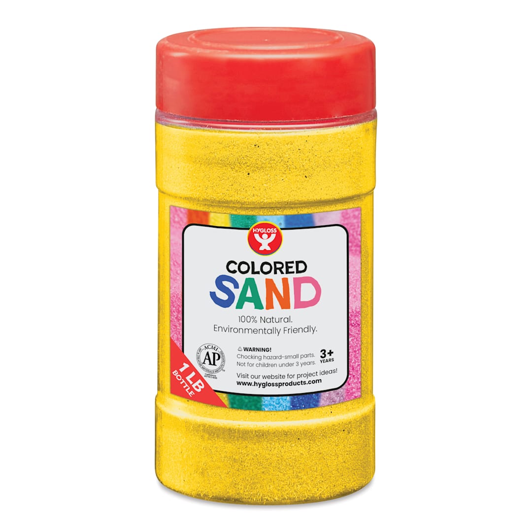 Open in modal - Hygloss Colored Sand - Yellow, 1 lb Jar