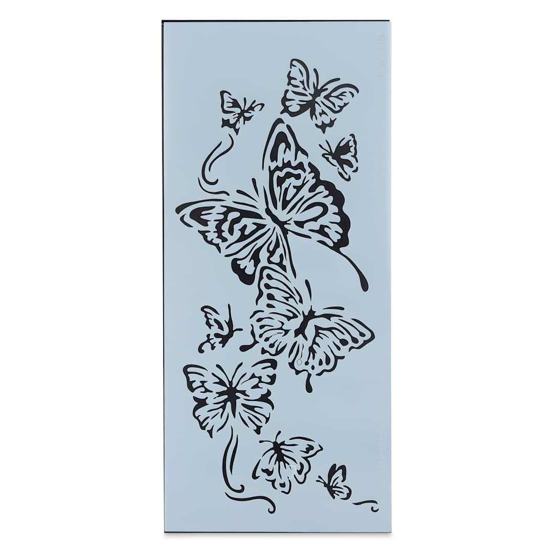 Open in modal - The Crafter's Workshop Slimline Stencil - Flying Butterflies, 9" x 4" (Out of package)