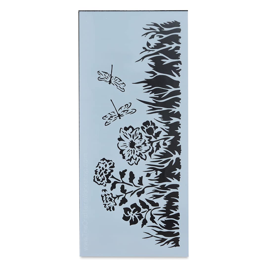 Open in modal - The Crafter's Workshop Slimline Stencil - Meadow, 9" x 4" (Out of package)