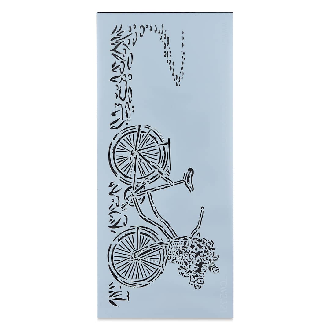 Open in modal - The Crafter's Workshop Slimline Stencil - Pretty Bicycle, 9" x 4" (Out of package)