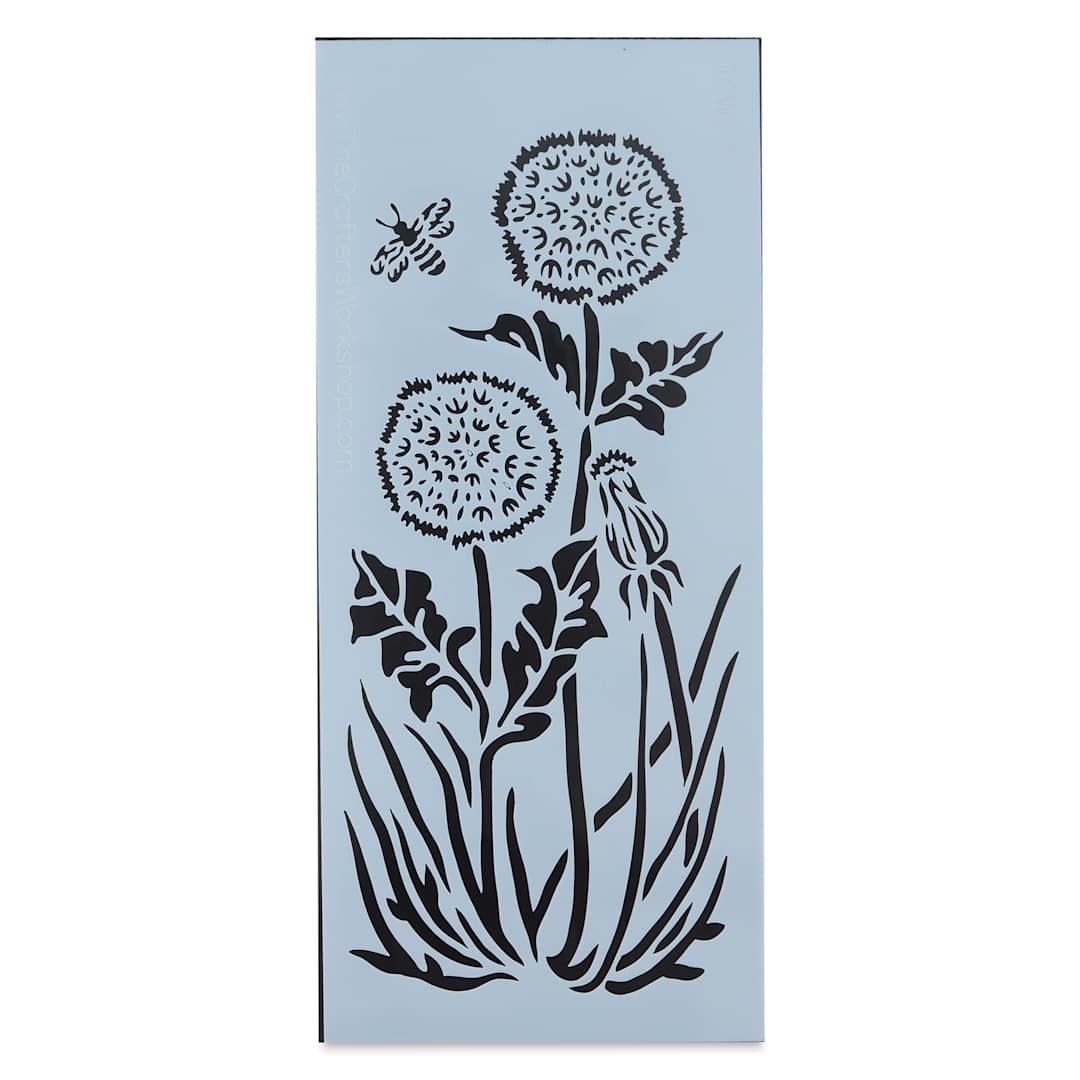 Open in modal - The Crafter's Workshop Slimline Stencil - Dandelion Puffs, 9" x 4" (Out of package)