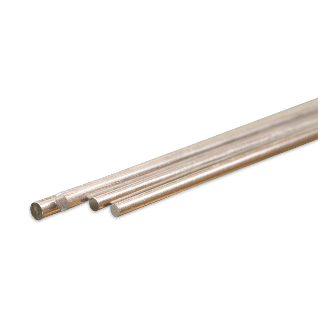 Open in modal - K&S Bendable Metal Shape - Aluminum, Round Rod, 3/32" & 1/8, Pkg of 4 (contents)