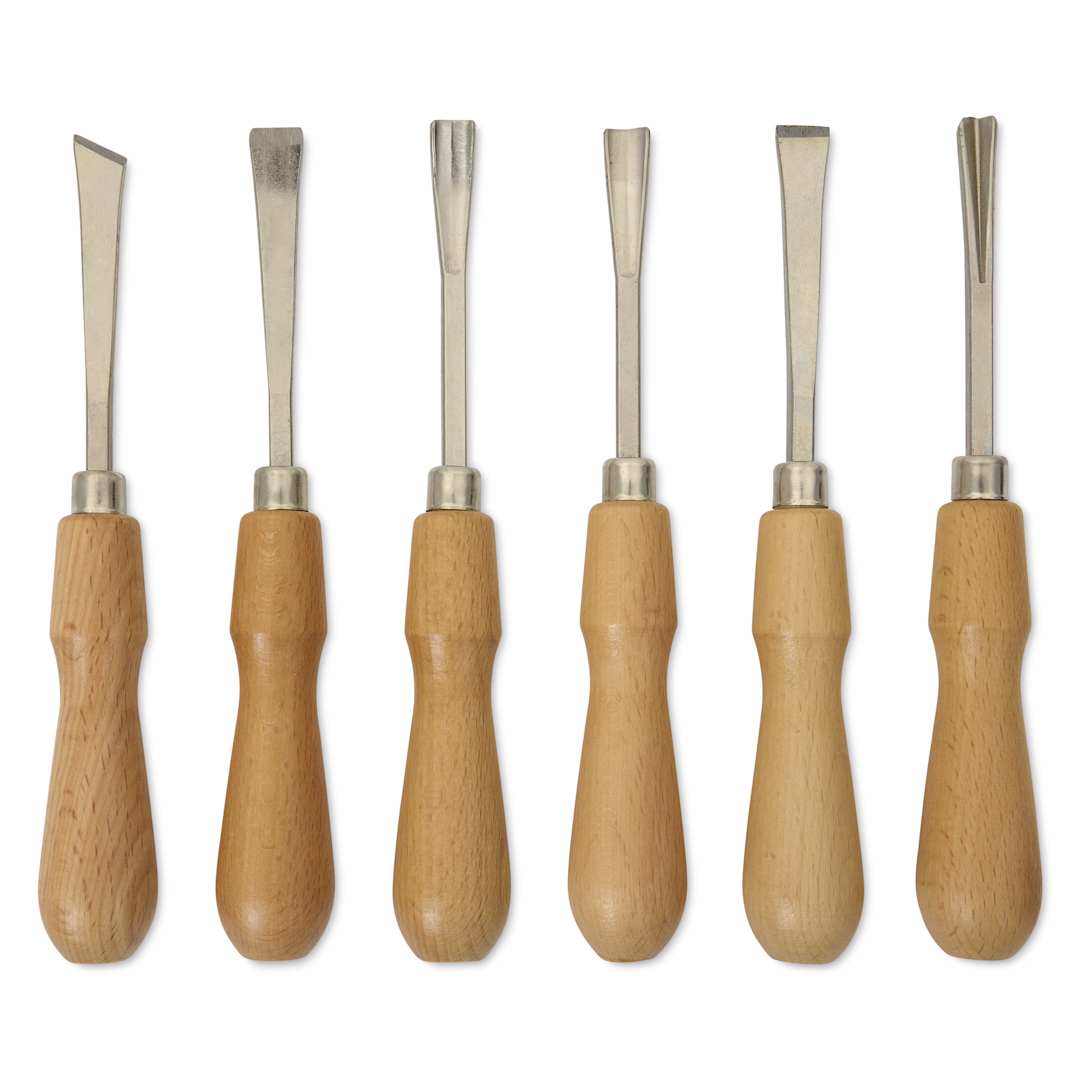 Open in modal - Excel Blades Deluxe Woodcarving Chisels - Set of 6