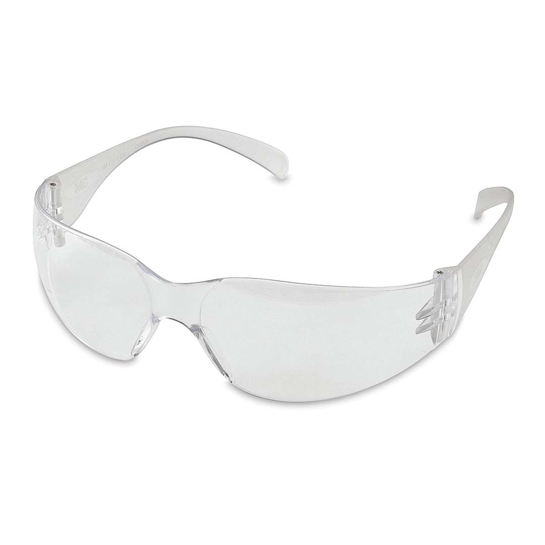 Open in modal - Grafix Edge Safety Glasses - Angled front view of clear Safety glasses