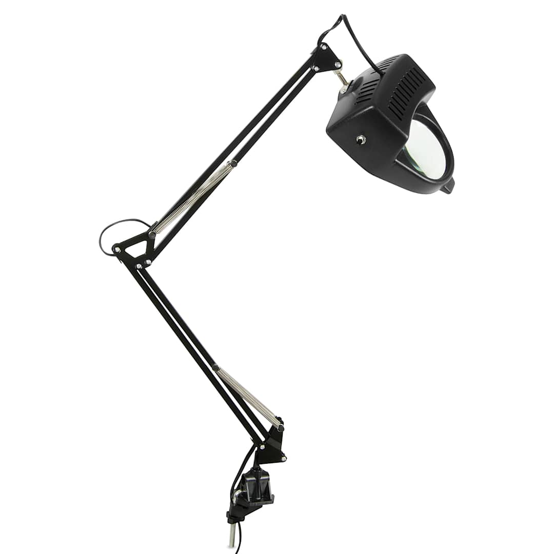 Open in modal - Studio Designs Magnifier Lamp - Black, Diopter 3, fully extended viewed from above