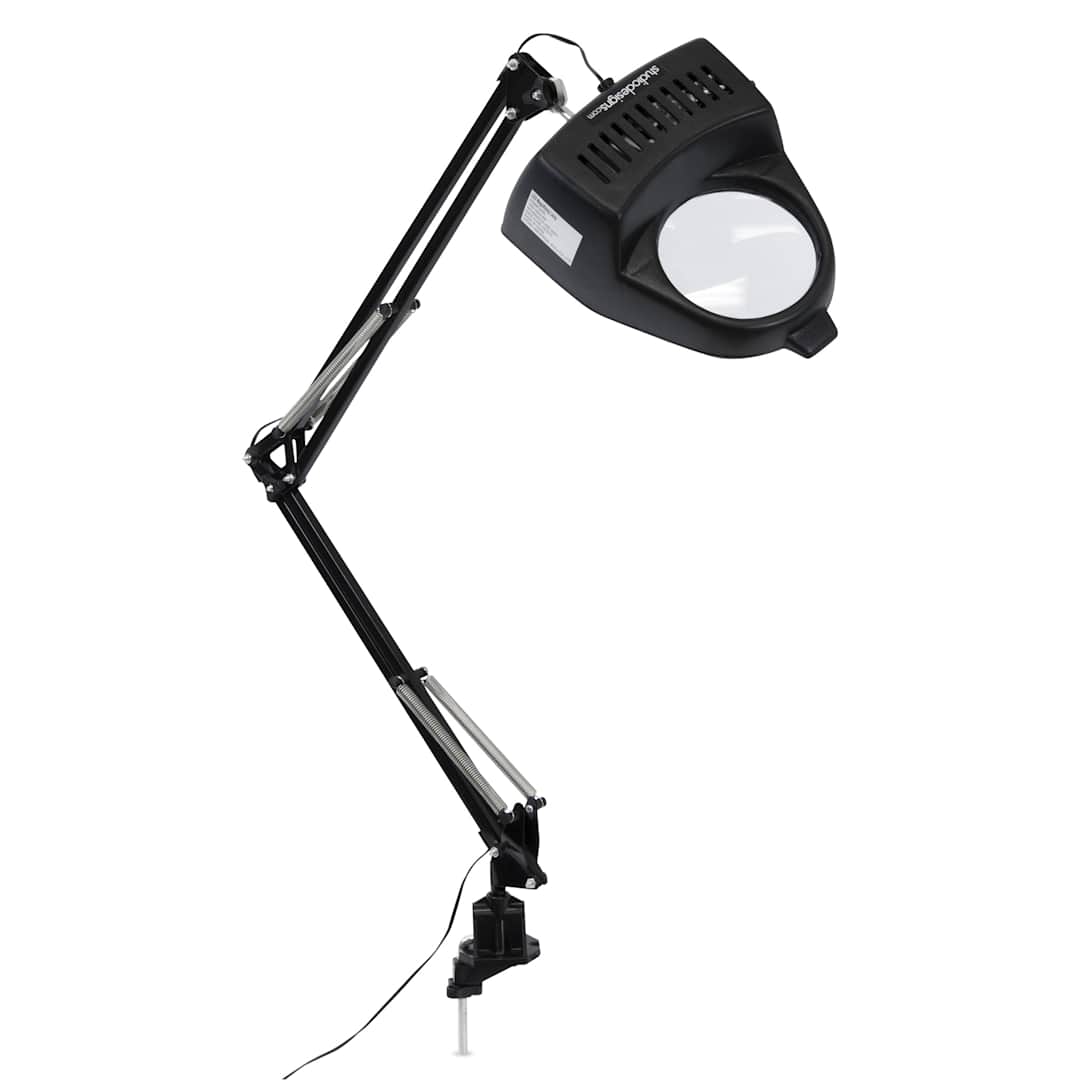 Open in modal - Studio Designs Magnifier Lamp - LED Black, Diopter 3, fully extended viewed from above