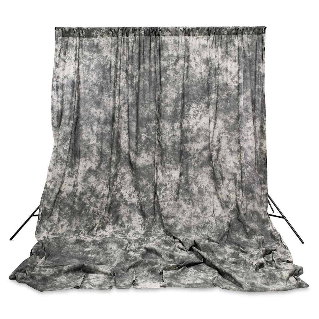 Open in modal - Savage Crushed Muslin Backdrop - Front view of 24 ft long Gray Skies Backdrop

