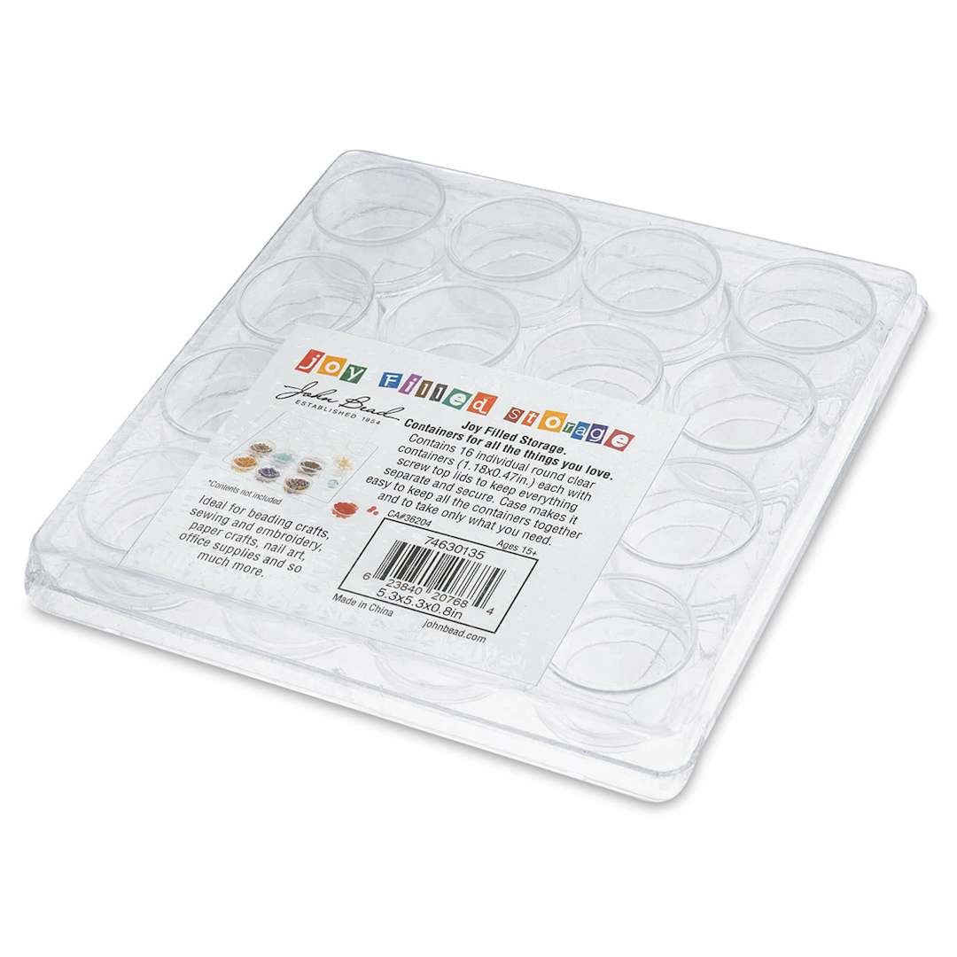 Open in modal - John Bead Craft Containers and Storage Box - 0.8"H x 5.3"W x 5.3"L