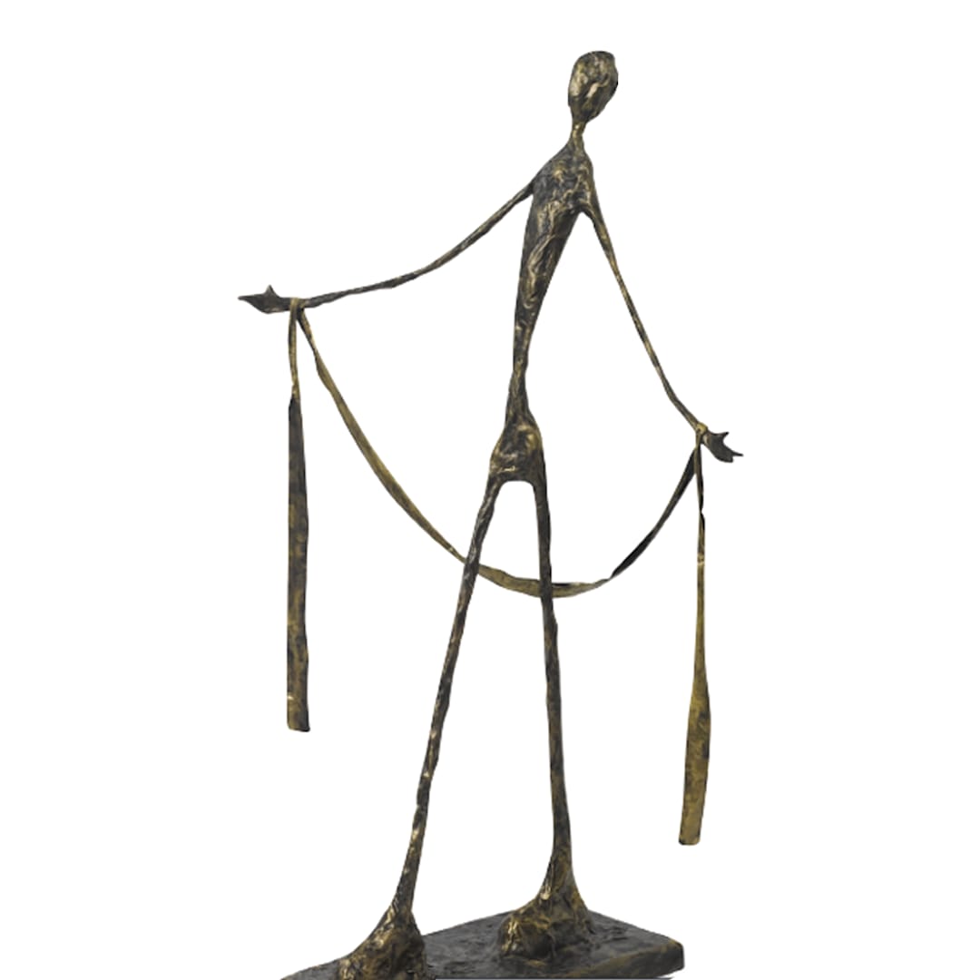 Open in modal - modern figure sculpture in the style of alberto giacometti
