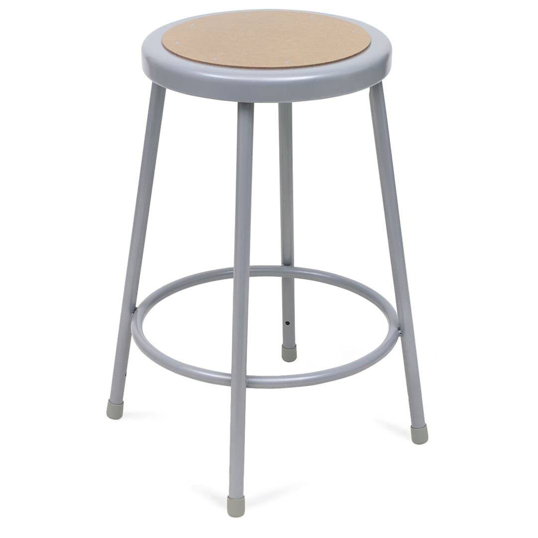 Open in modal - National Public Seating Corp. Fixed Height Stool - 18", without Backrest, Gray