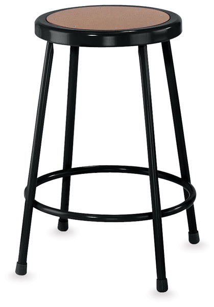 Open in modal - National Public Seating Corp Black Fixed Height Stool shown