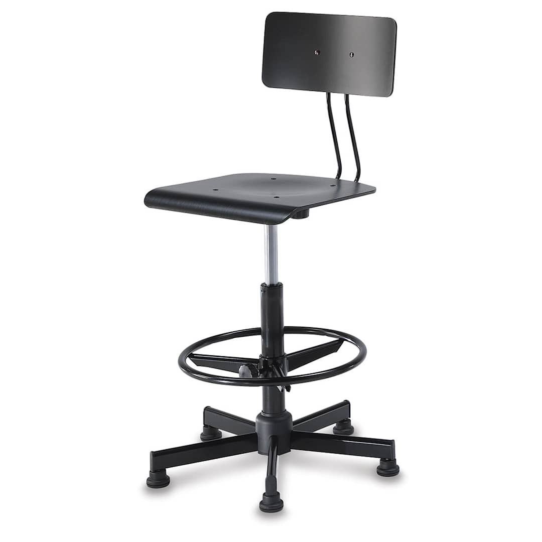 Open in modal - Bieffe Drafing Chair, Black Matte/Black, Assembled 

