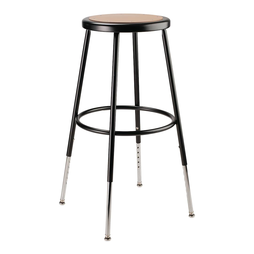 Open in modal - National Public Seating Corp. Adjustable Stool - Without Backrest, Black, 25" to 33", front