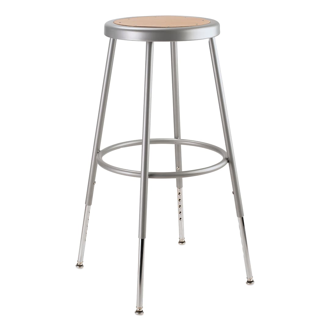 Open in modal - National Public Seating Corp. Adjustable Stool - 25" to 33", Gray, Without Backrest, front