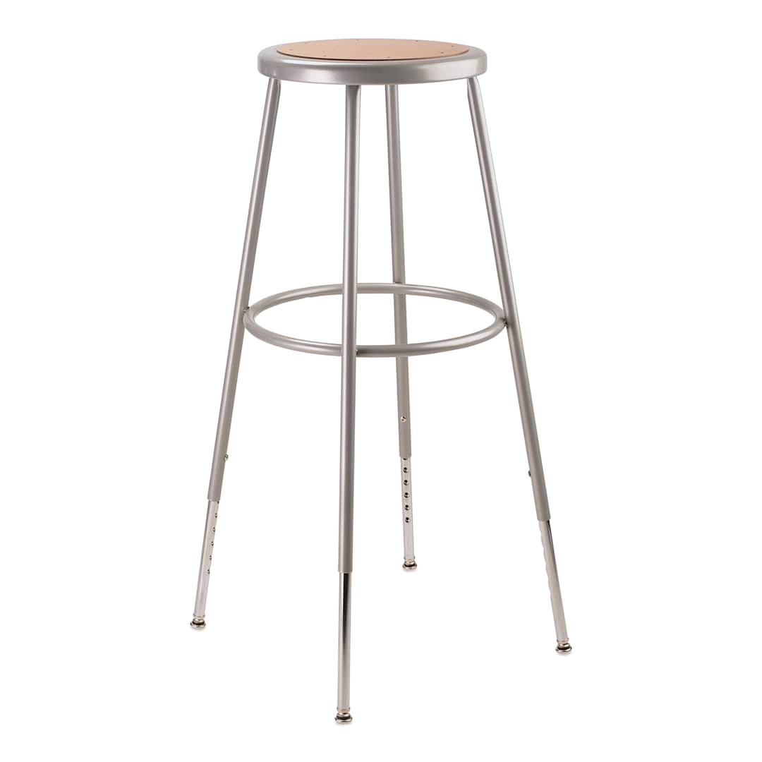 Open in modal - National Public Seating Corp. Adjustable Stool - 31" to 39", Gray, Without Backrest, front