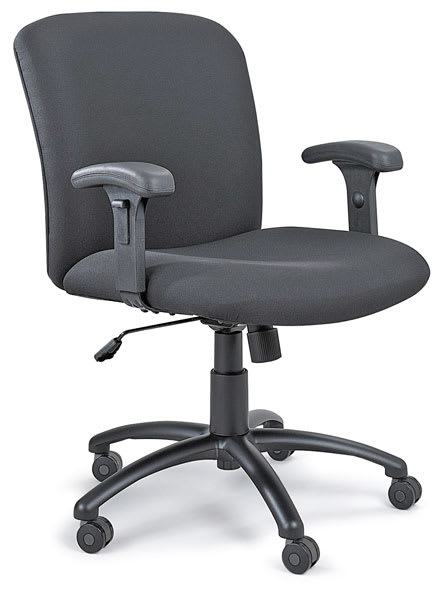 Open in modal - Safco Uber Chair - Angled view of mid-back chair with optional arms
