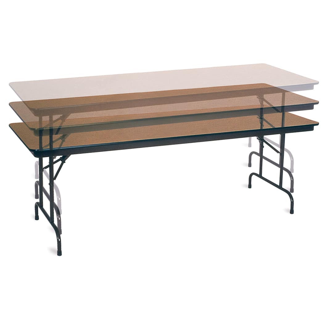 Open in modal - Budget-Priced Folding Table - 30" x 72", Walnut, Adjustable