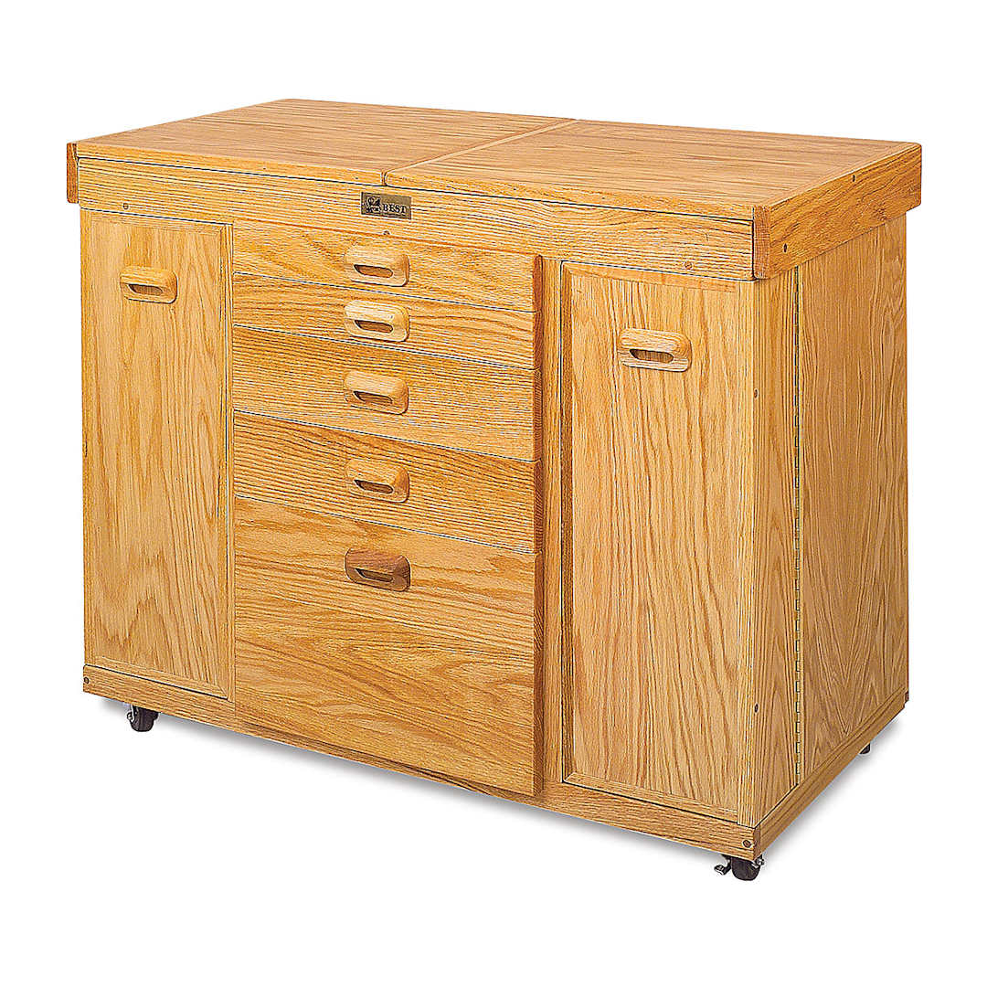 Open in modal - Shawn's Watercolor Station - Right angled view of Watercolor Station closed