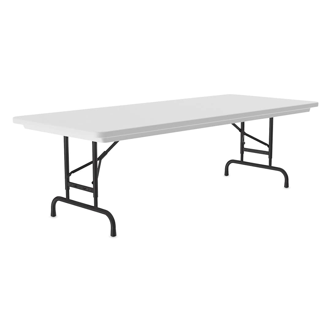 Open in modal - Correll Plastic Resin Folding Table - 30" x 96", Granite, Adjustable Height