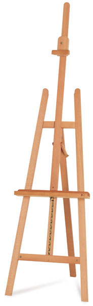 Open in modal - Mabef Lyre Studio Easel M-13D - Easel standing at slight angle with mast extended