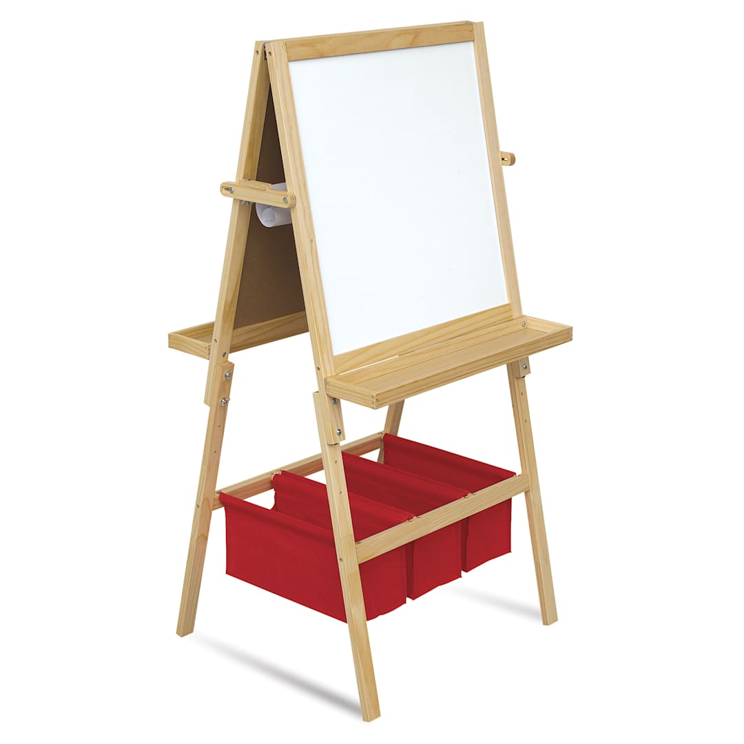 Open in modal - Blick Studio Adjustable Activity Easel - Natural, whiteboard side