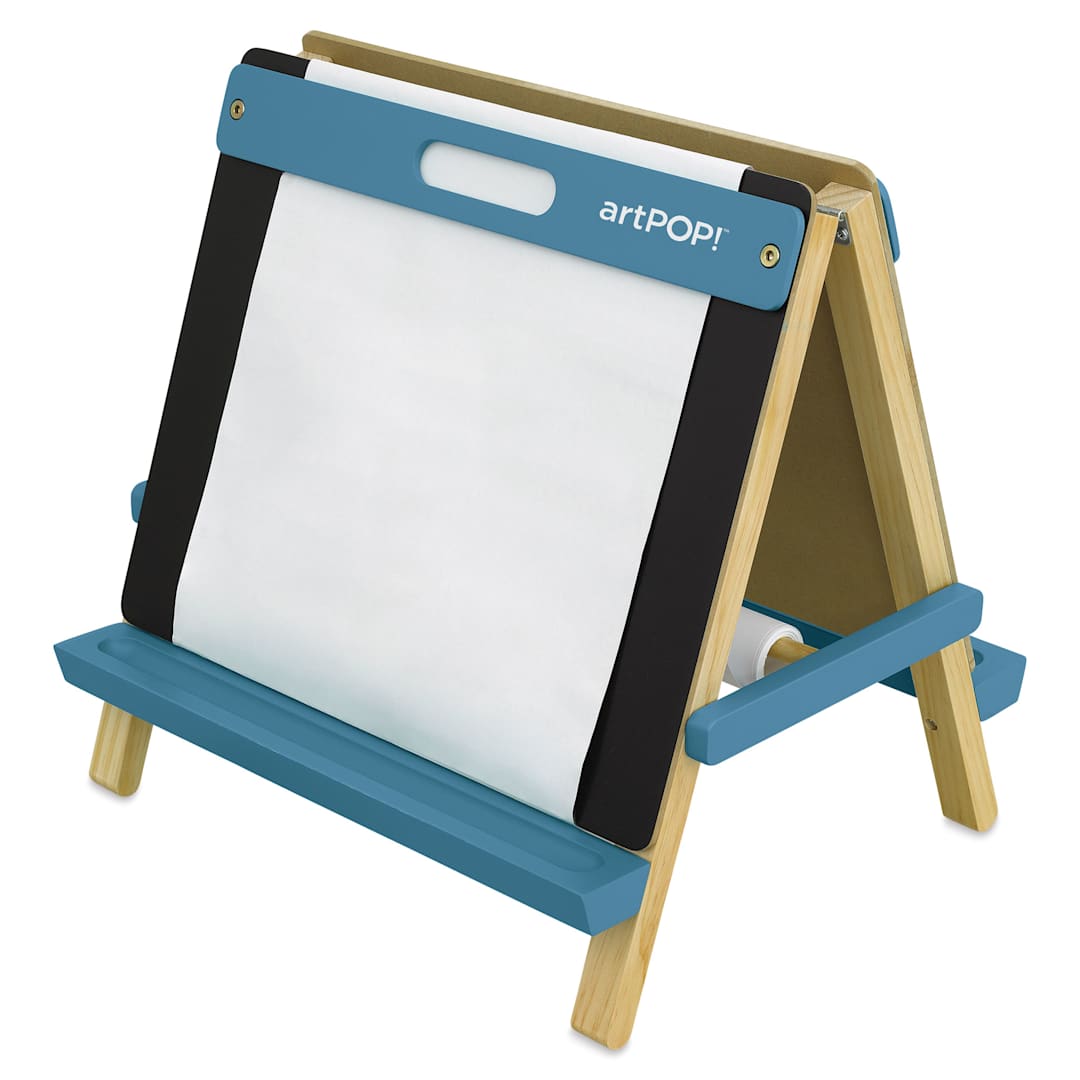 Open in modal - artPOP! Kids 3-in-1 Tabletop Easel - Ocean Blue, front of easel